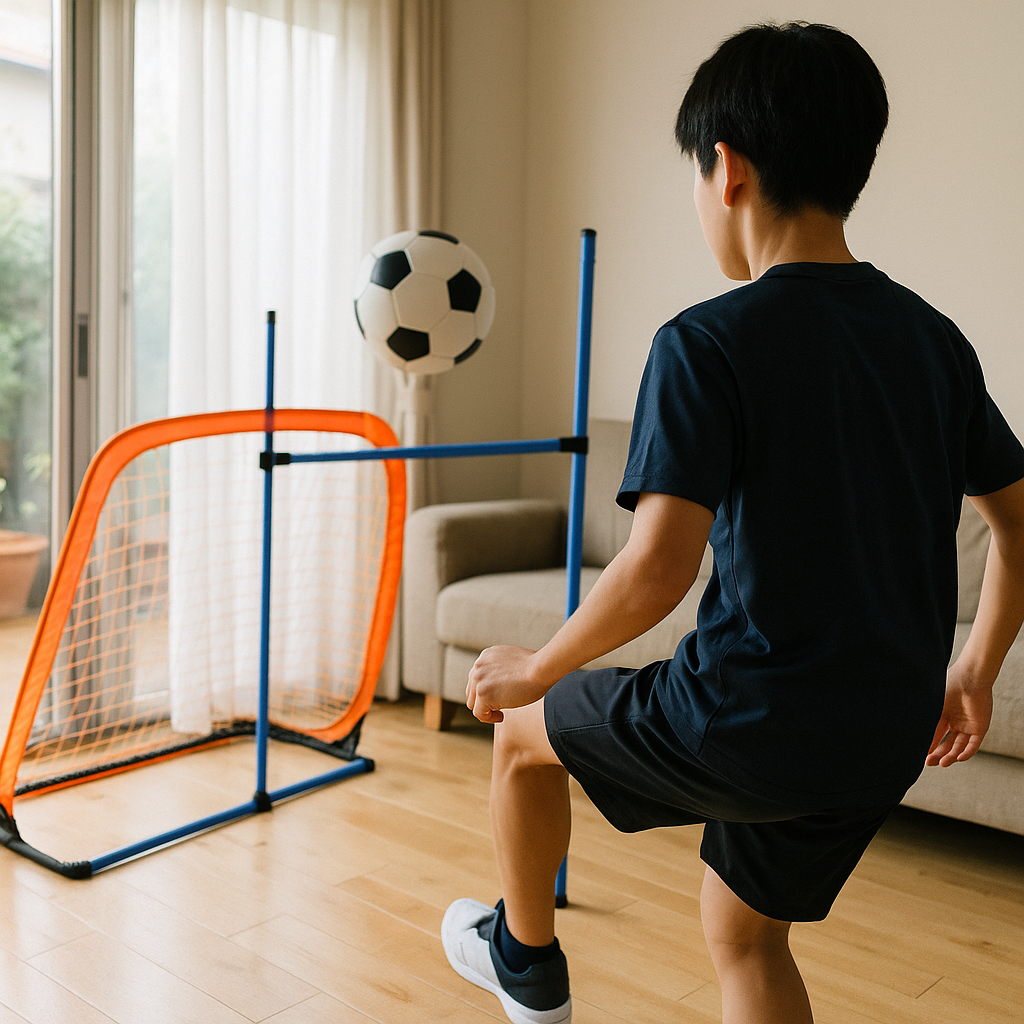 サッカーのインターセプトを家で練習する実戦ドリル