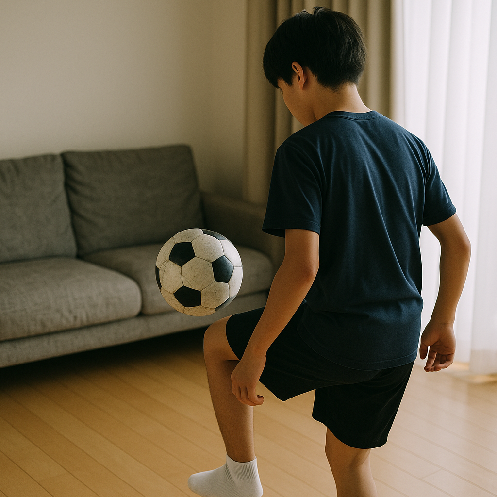 サッカートラップを家でできる練習術｜音を出さずに精度UP