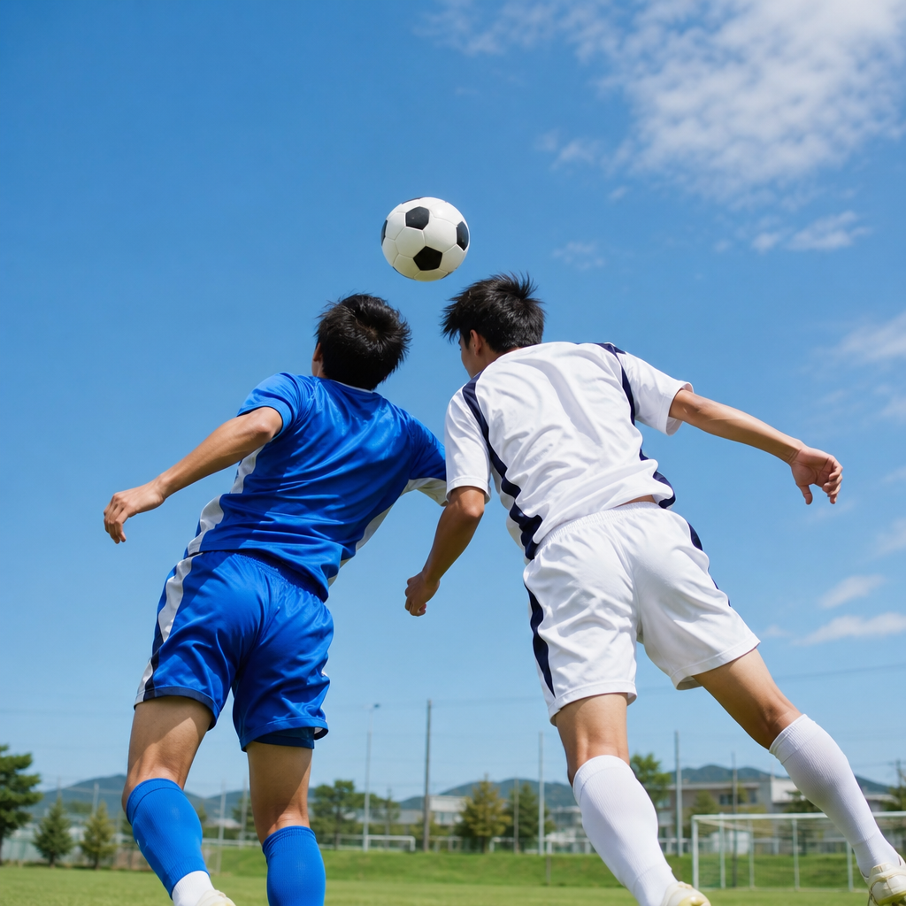 サッカーのヘディング競り合いで勝つコツ—重心とステップで空中戦を制す