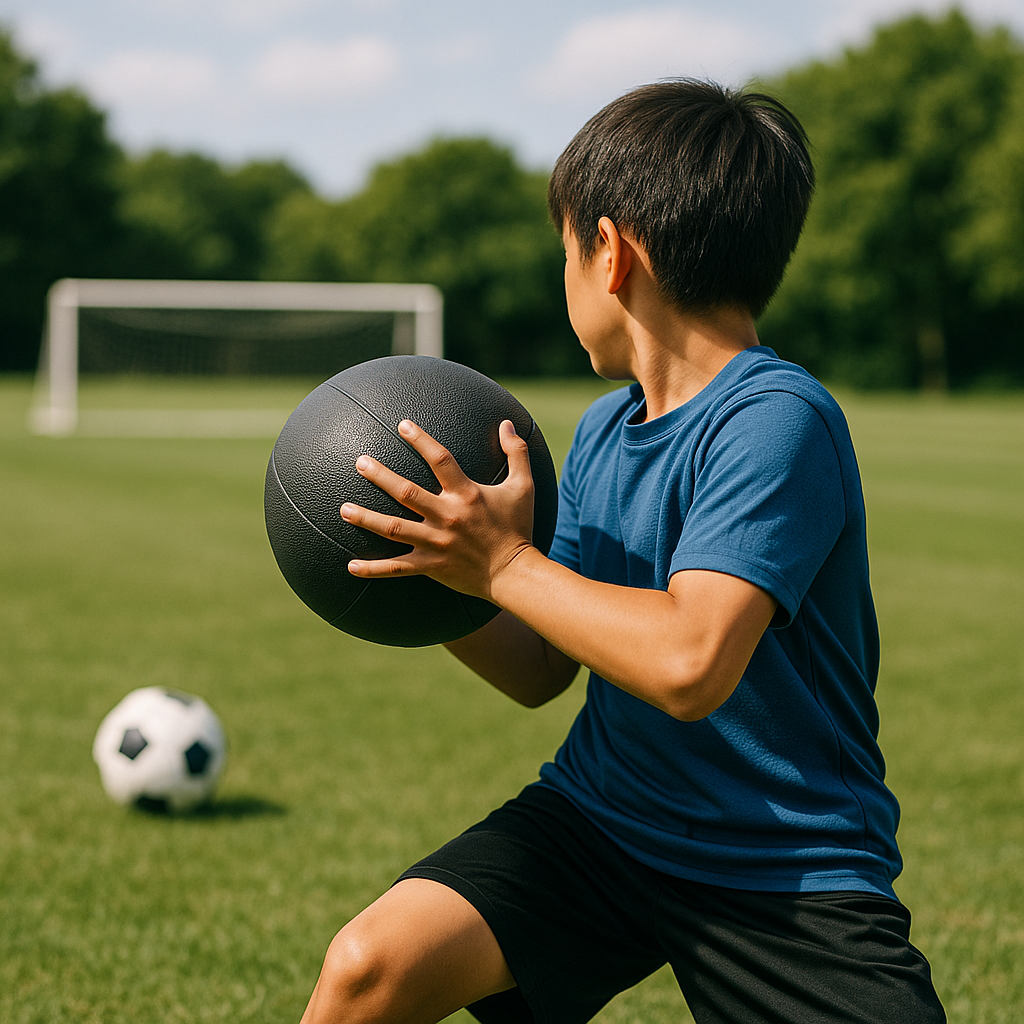 サッカーの体幹とパワーを鍛えるメディシンボール投げ・捻りトレーニング
