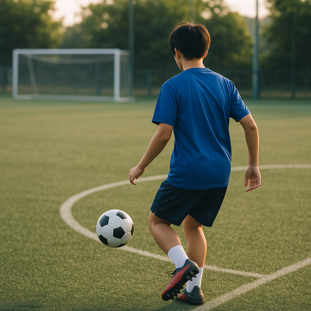 サッカーでのボールの受け方・やり方は一歩目と体の向きで変わる