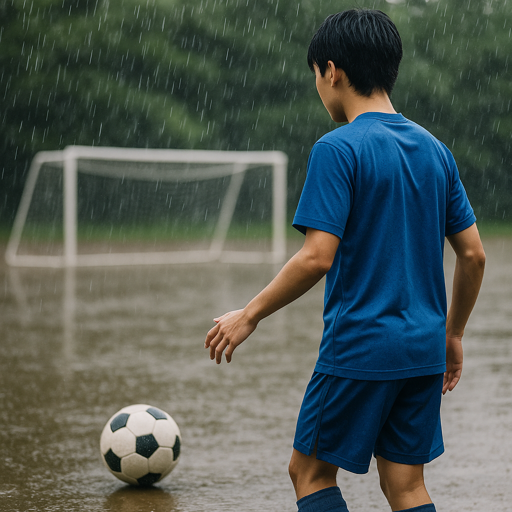 サッカーの受け方、雨の日に差がつく練習