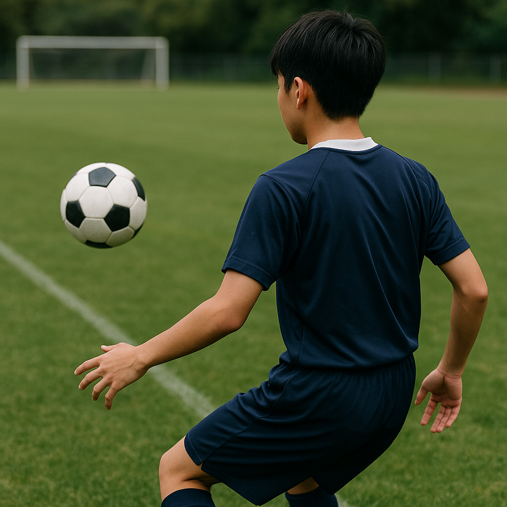 サッカーの受け方上達法 半身・視野・2歩の原則