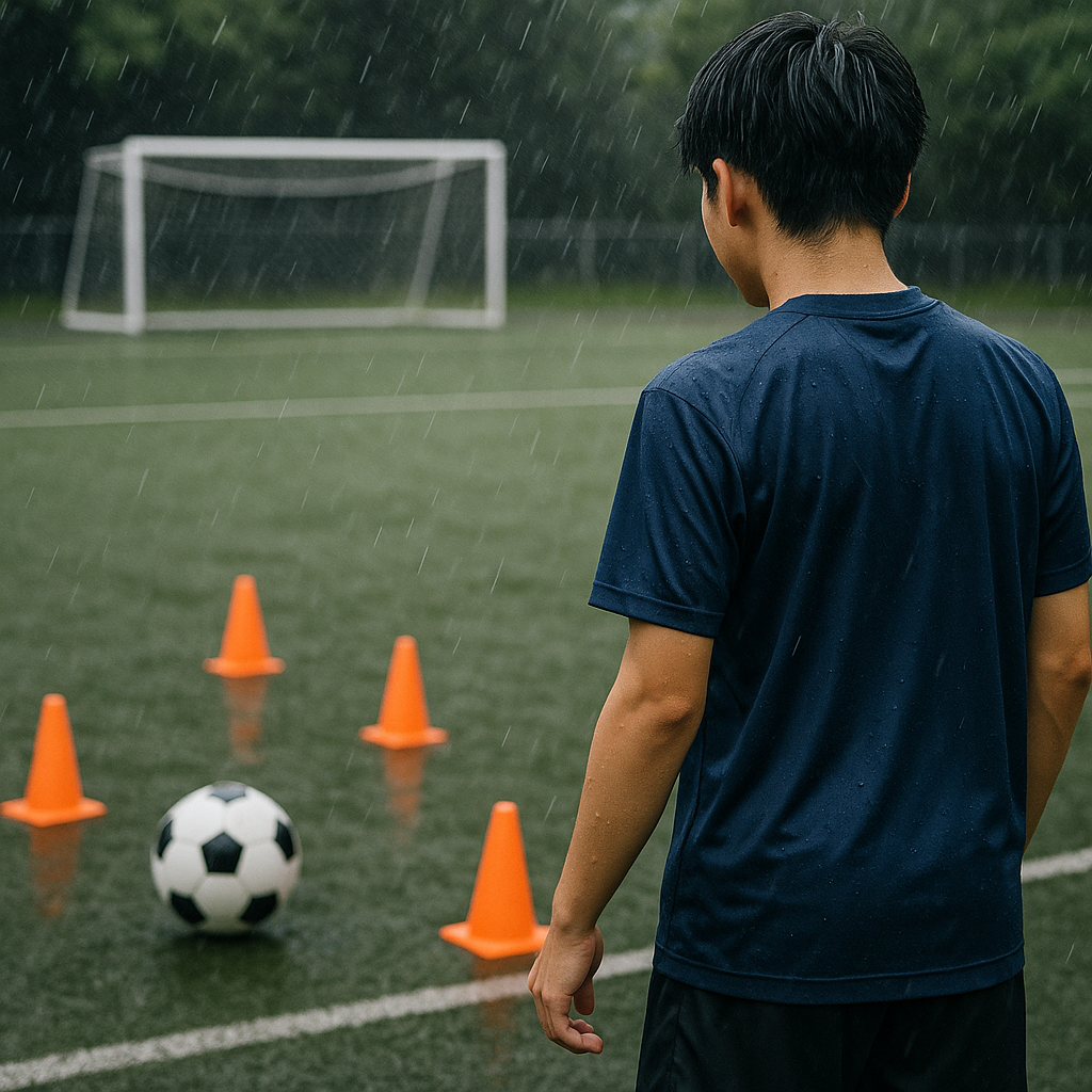 サッカーの視野の広げ方を雨の日でも磨くスキャン練習