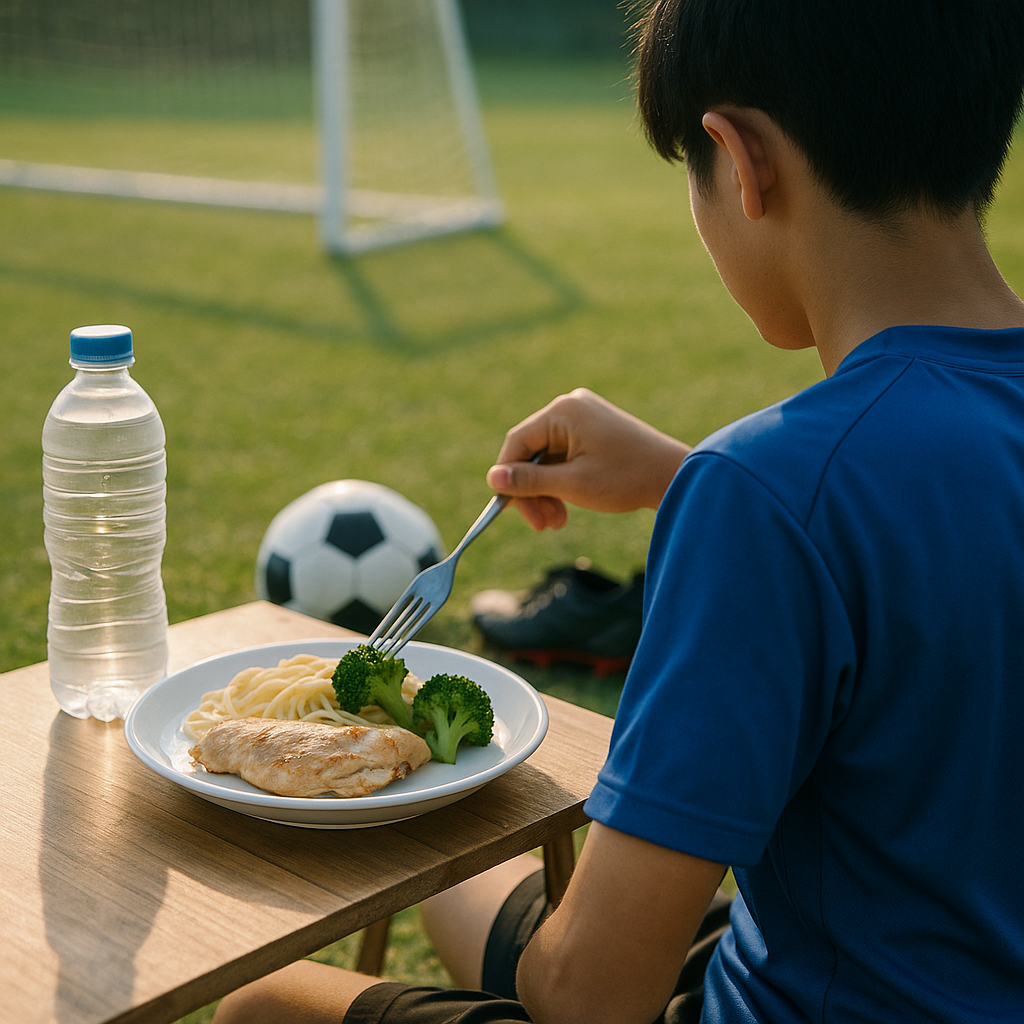 サッカー試合前の食事は何時間前？動ける最適量と時間