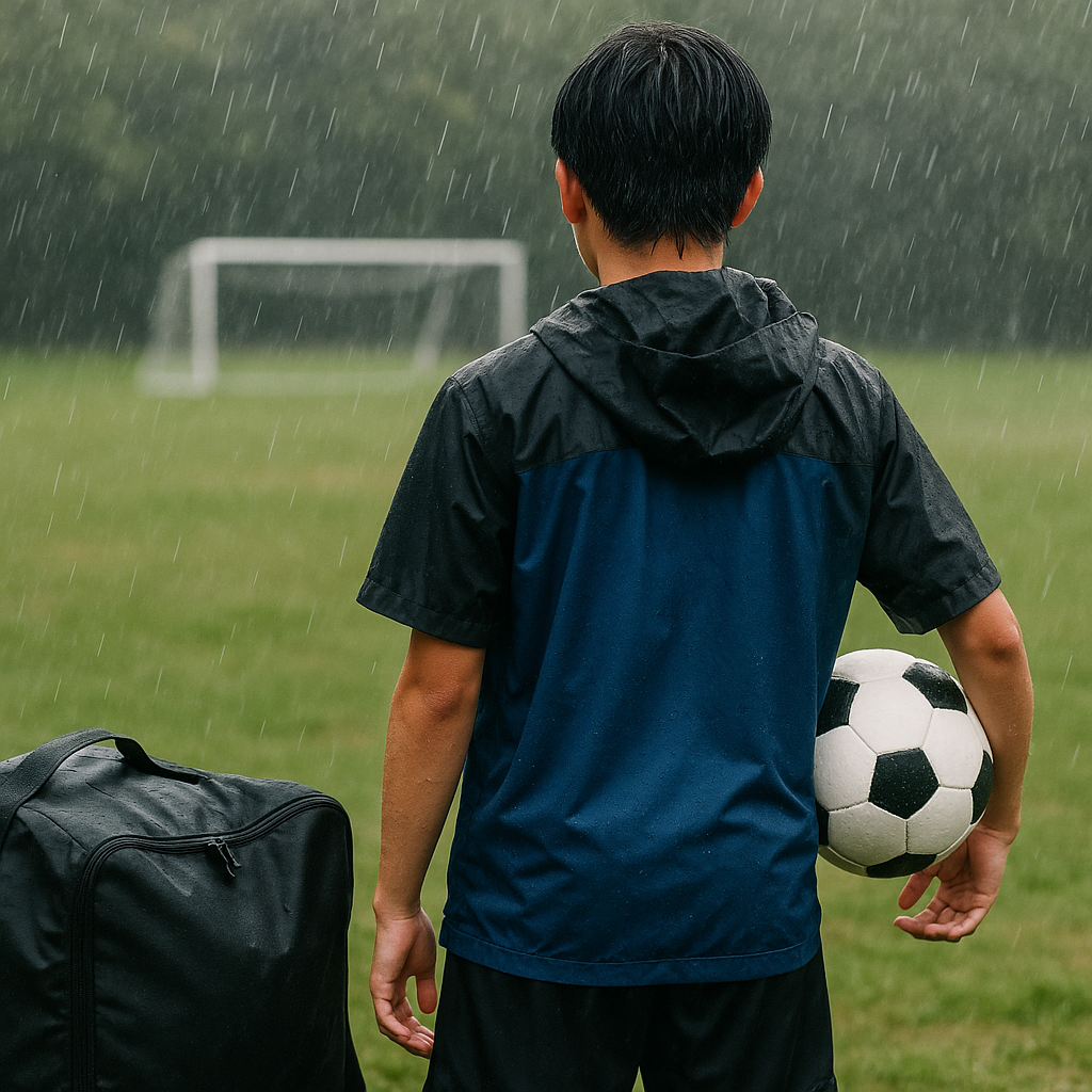 サッカー雨の日の試合対策：必携アイテムと滑らないコツ