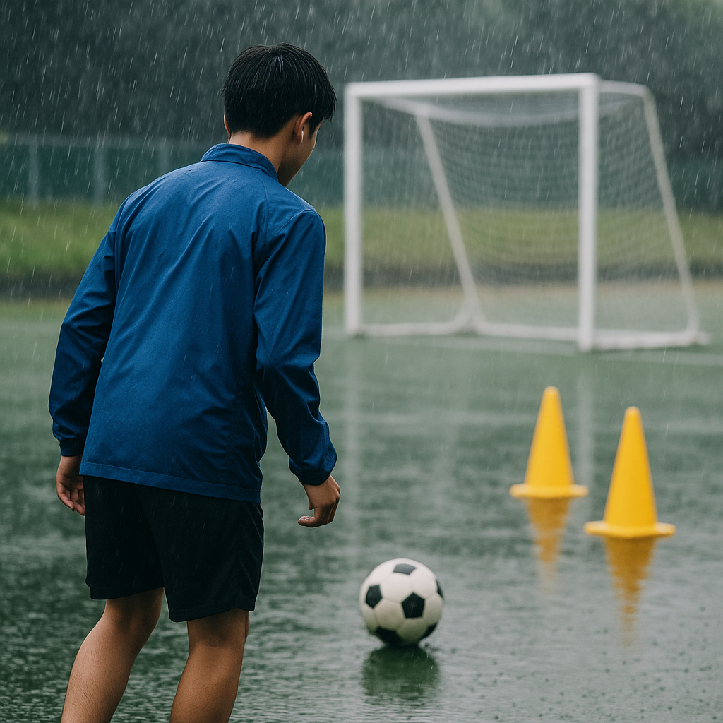 サッカー雨の日練習の安全対策とケガ回避術