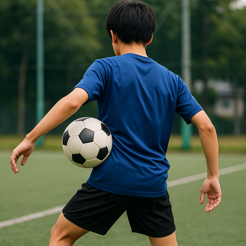 ボールキープの体の使い方、半身と重心で今日から奪われない