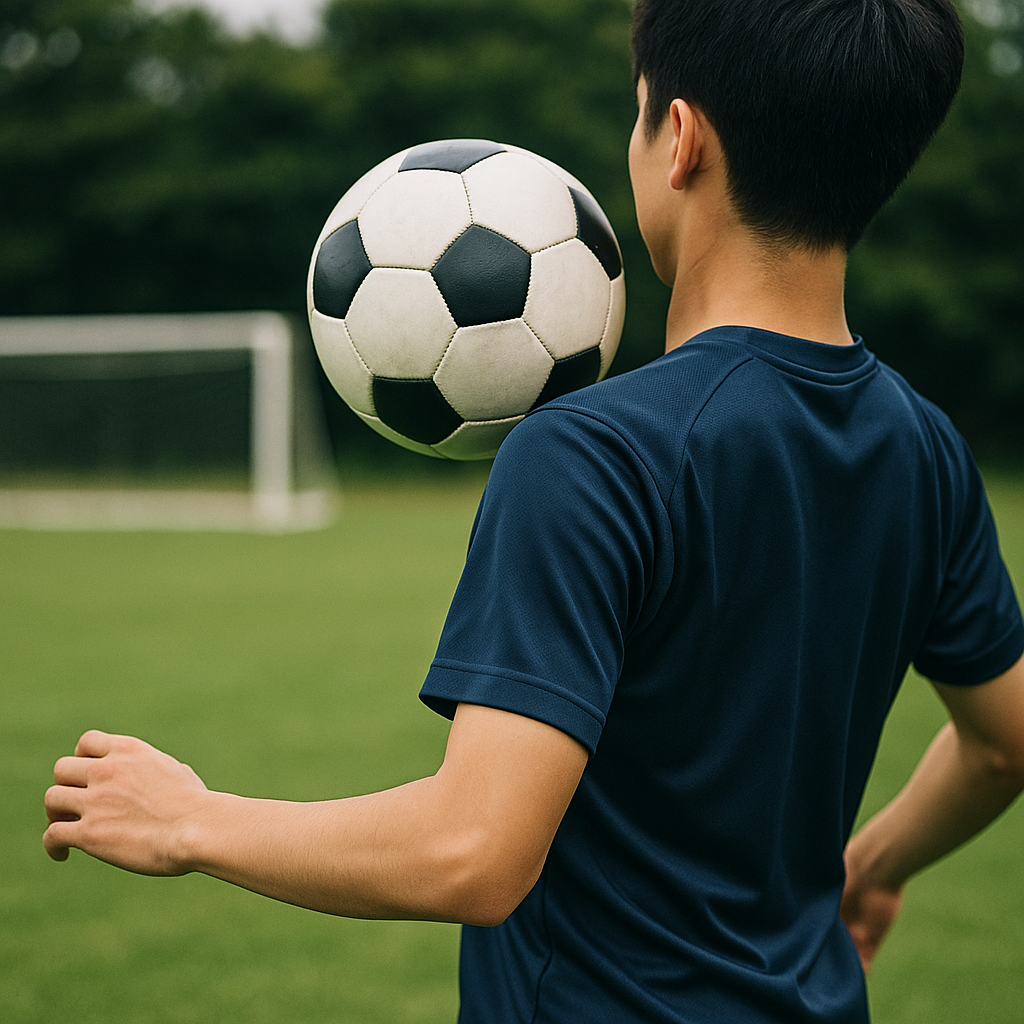 サッカーのトラップ：胸トラップ基本と潰されない受け方