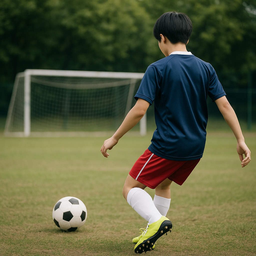 サッカーの無回転シュートで回転かけないコツと当て方やフォーム