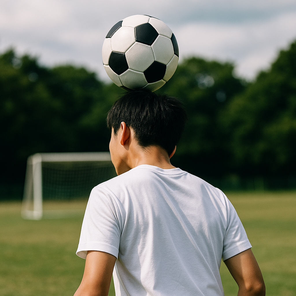 サッカーヘディングのフォーム基本:痛くない強いヘディングの作り方