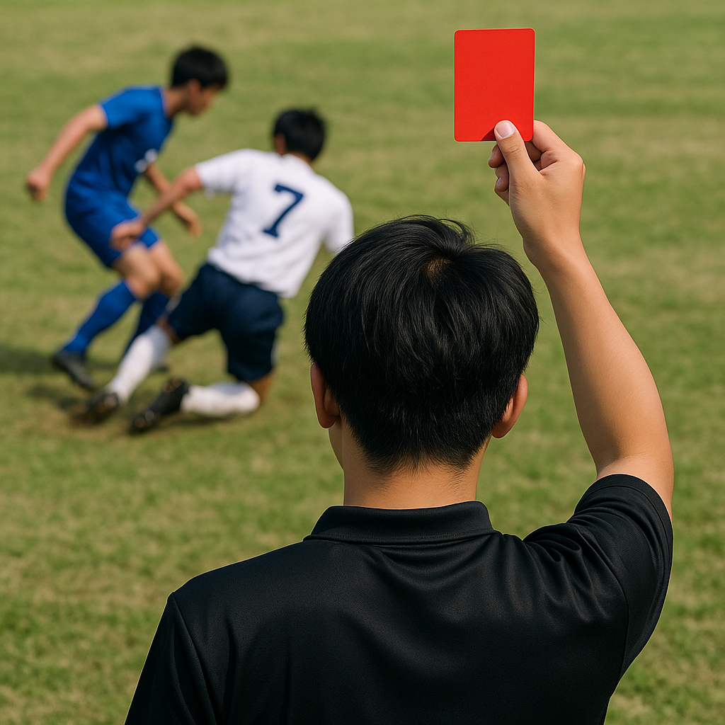 サッカー危険なタックルのレッドカード基準と即退場の見極め