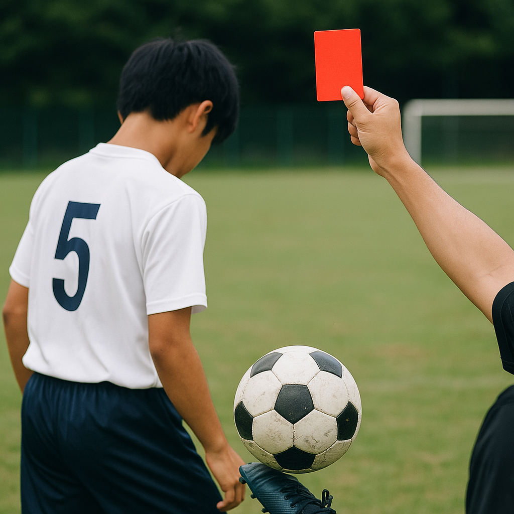 サッカーの危険なプレーとは？一発退場の境界線