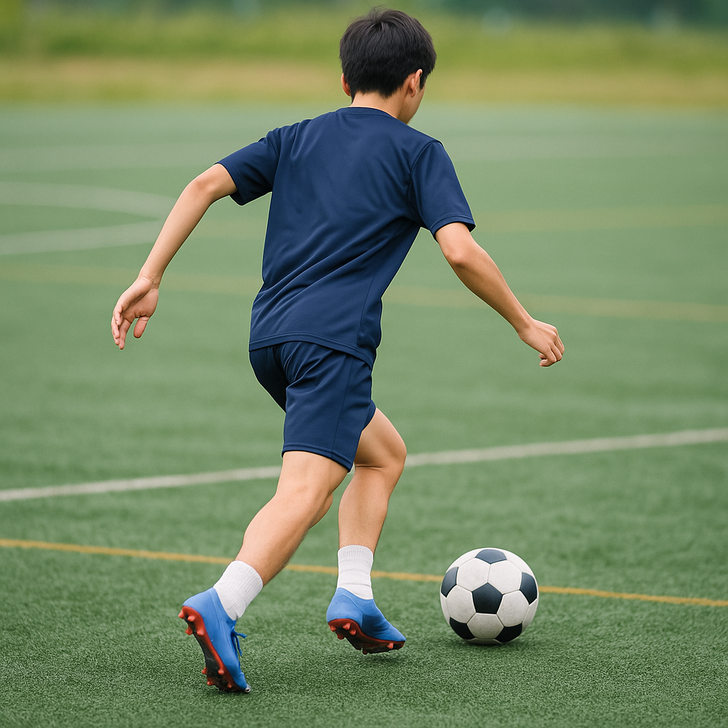 サッカードリブルでスピード乗せる体の使い方｜重心と骨盤の連動