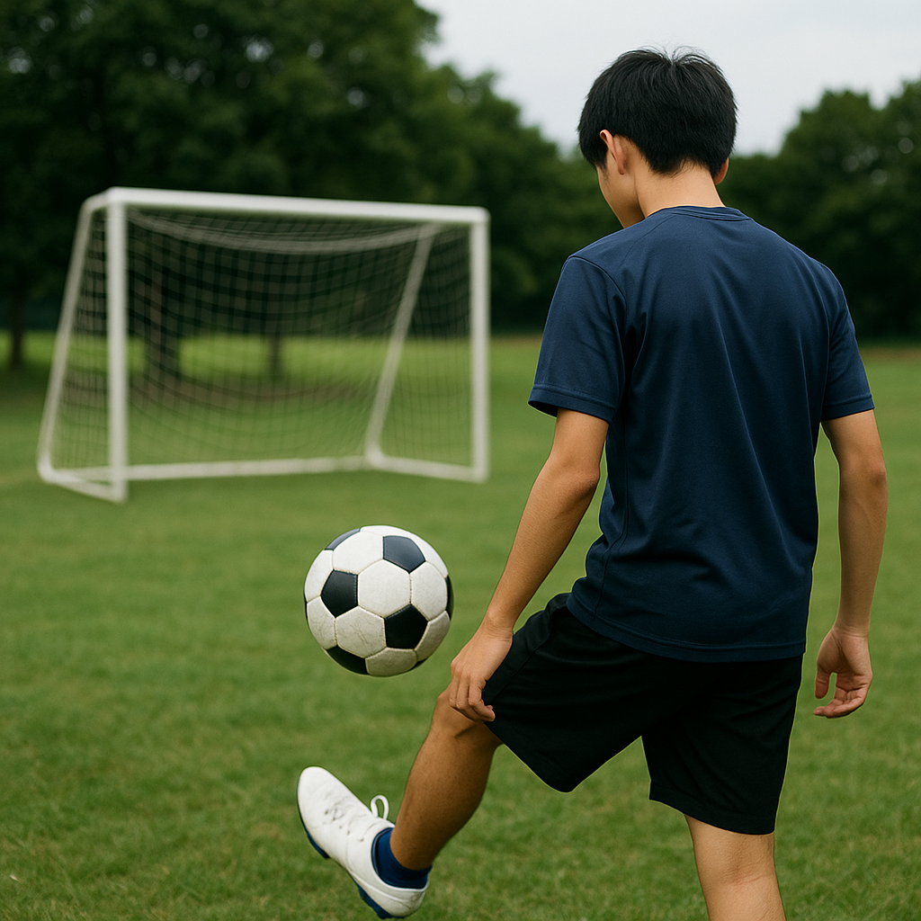 サッカートラップ自主練、1人でも壁不要メニュー