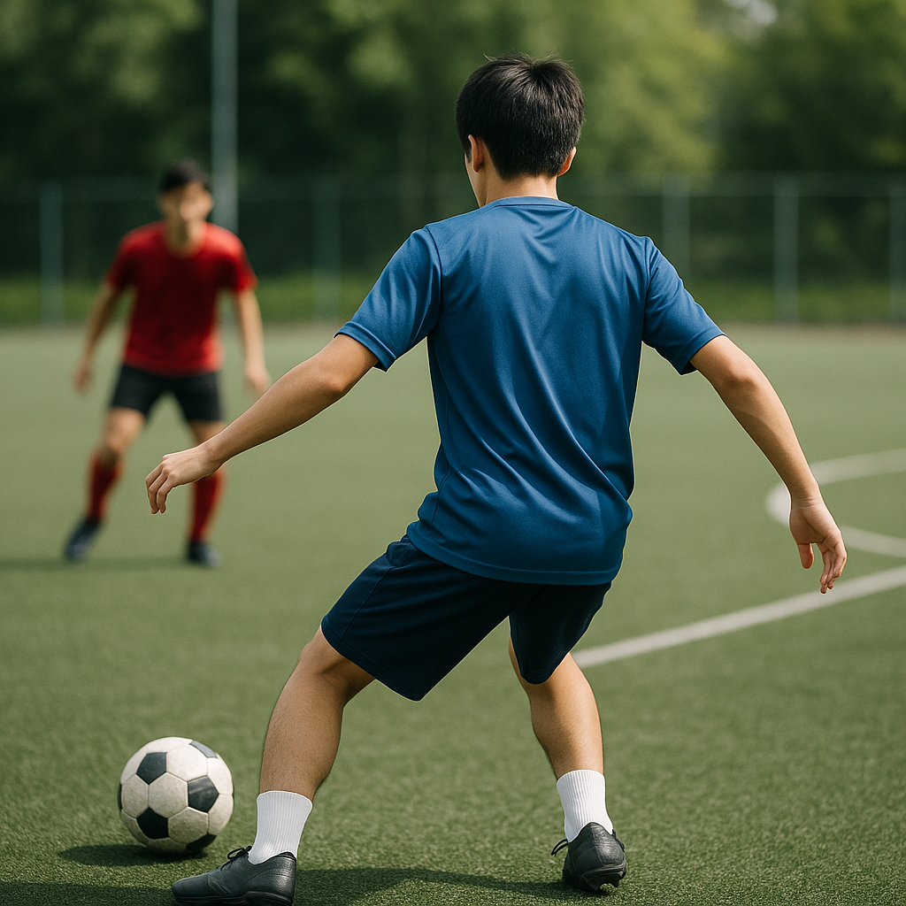 サッカープレス回避の受け方で剥がす体の向き