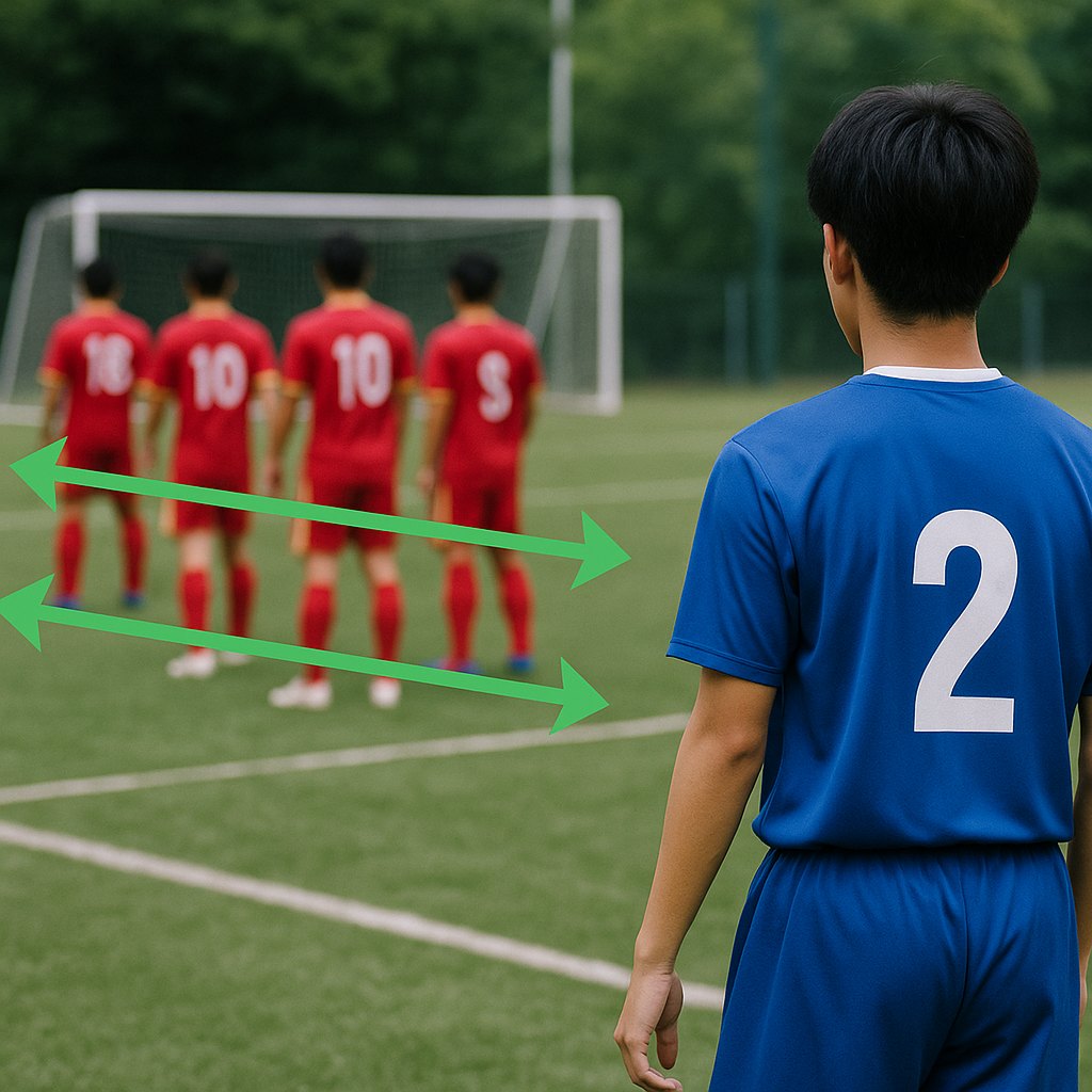 サッカー守備のラインコントロールのやり方：失点を減らす上げ下げ・揃え方