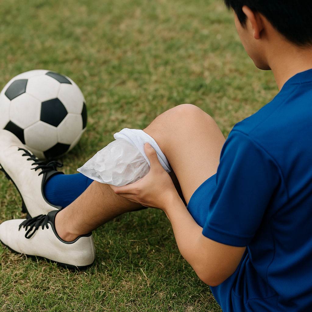サッカー捻挫の応急処置RICE：最初の10分で差がつく