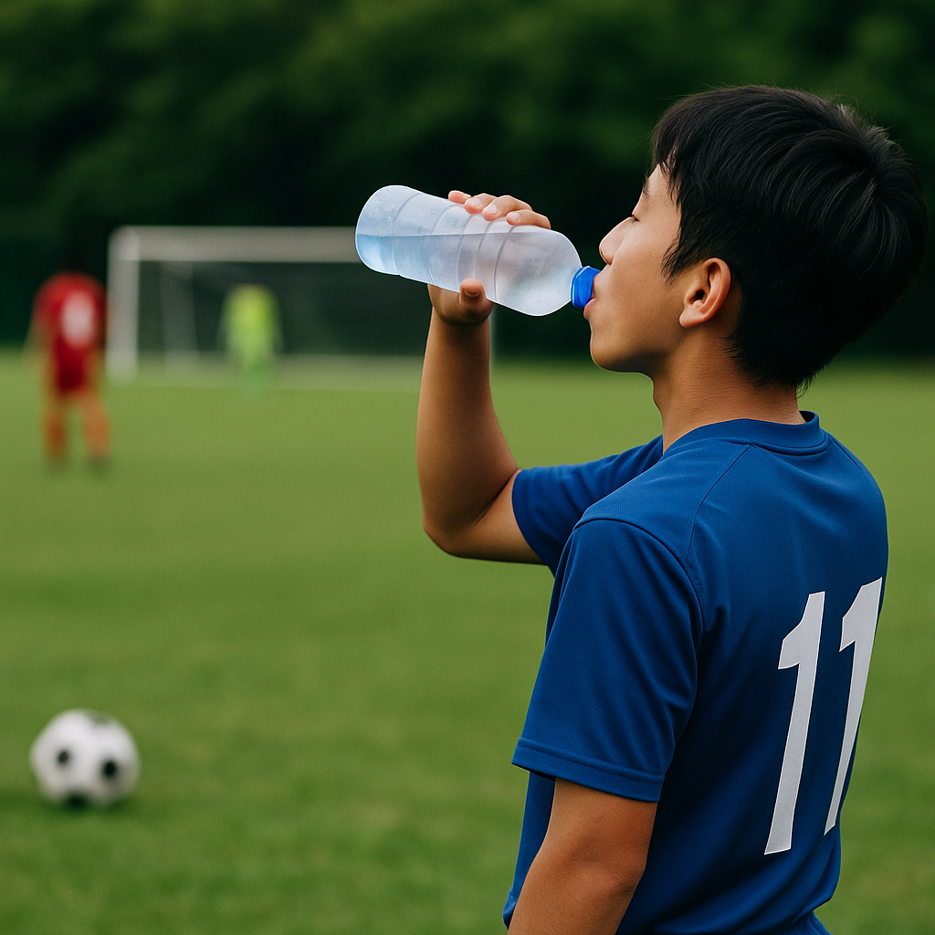 サッカー試合中の水分補給タイミング最適解｜足つり・失速を防ぐ実戦ルール