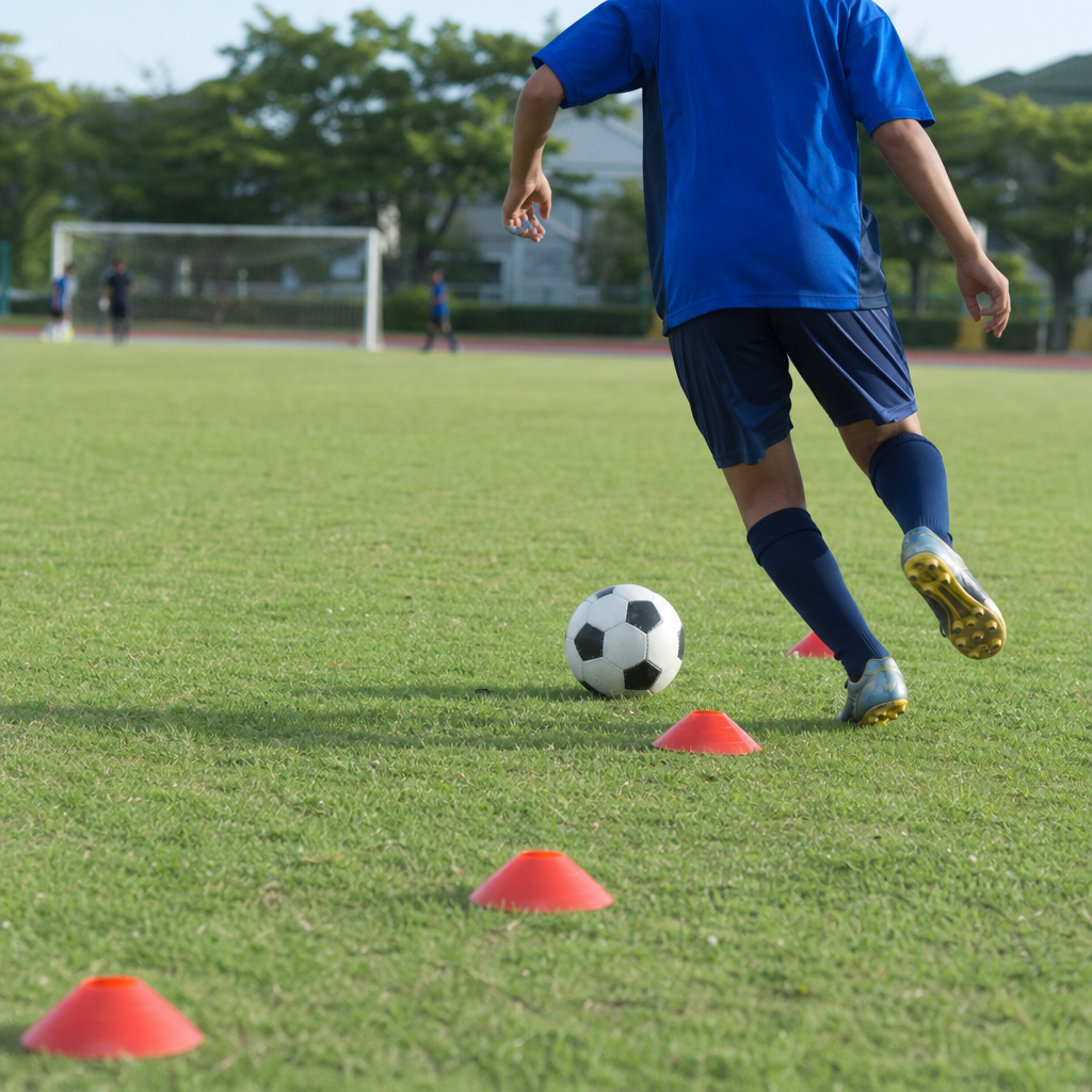 サッカーステップワークを速くするラダーに頼らない実戦ドリル