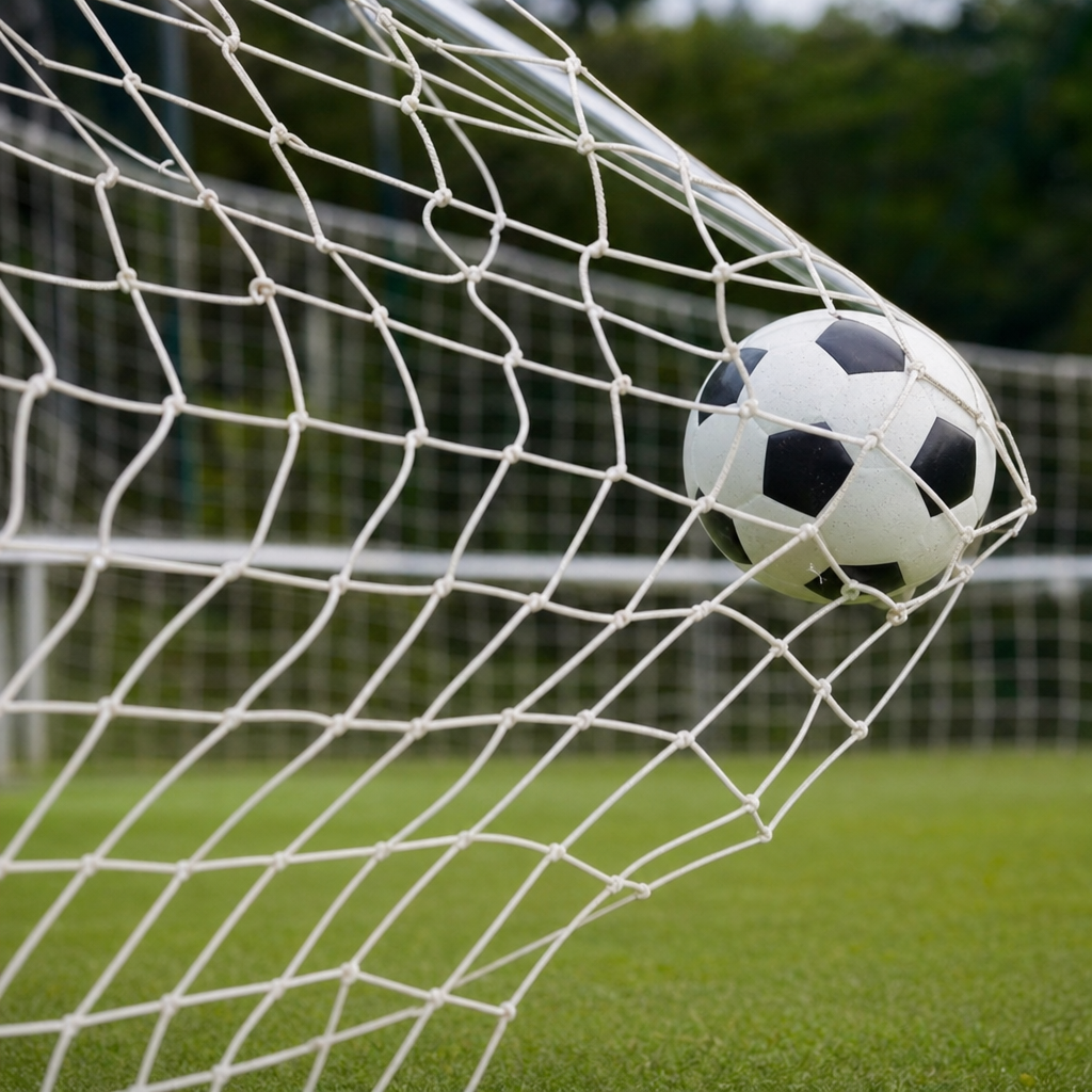 サッカーのシュート決定力コツはネットのマス目を狙う