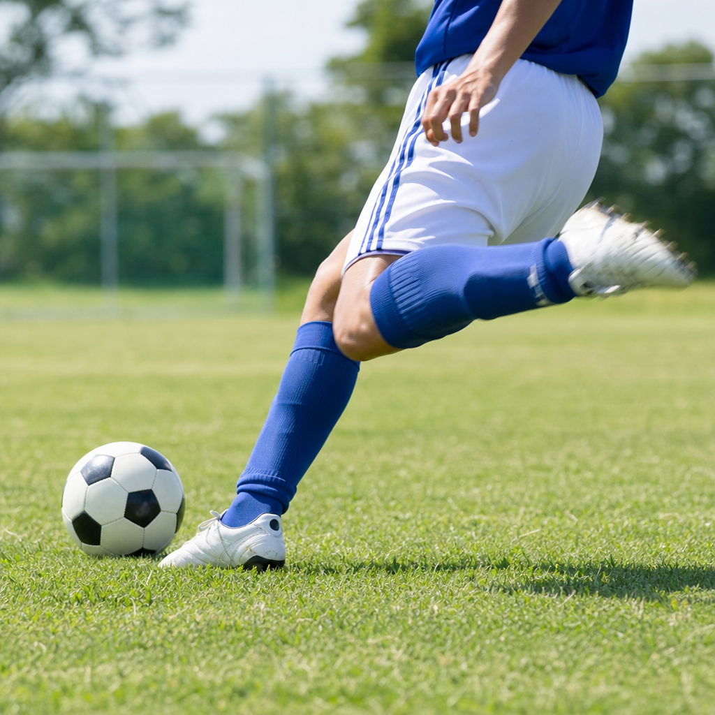 サッカーのシュート軸足を鍛える分解練習