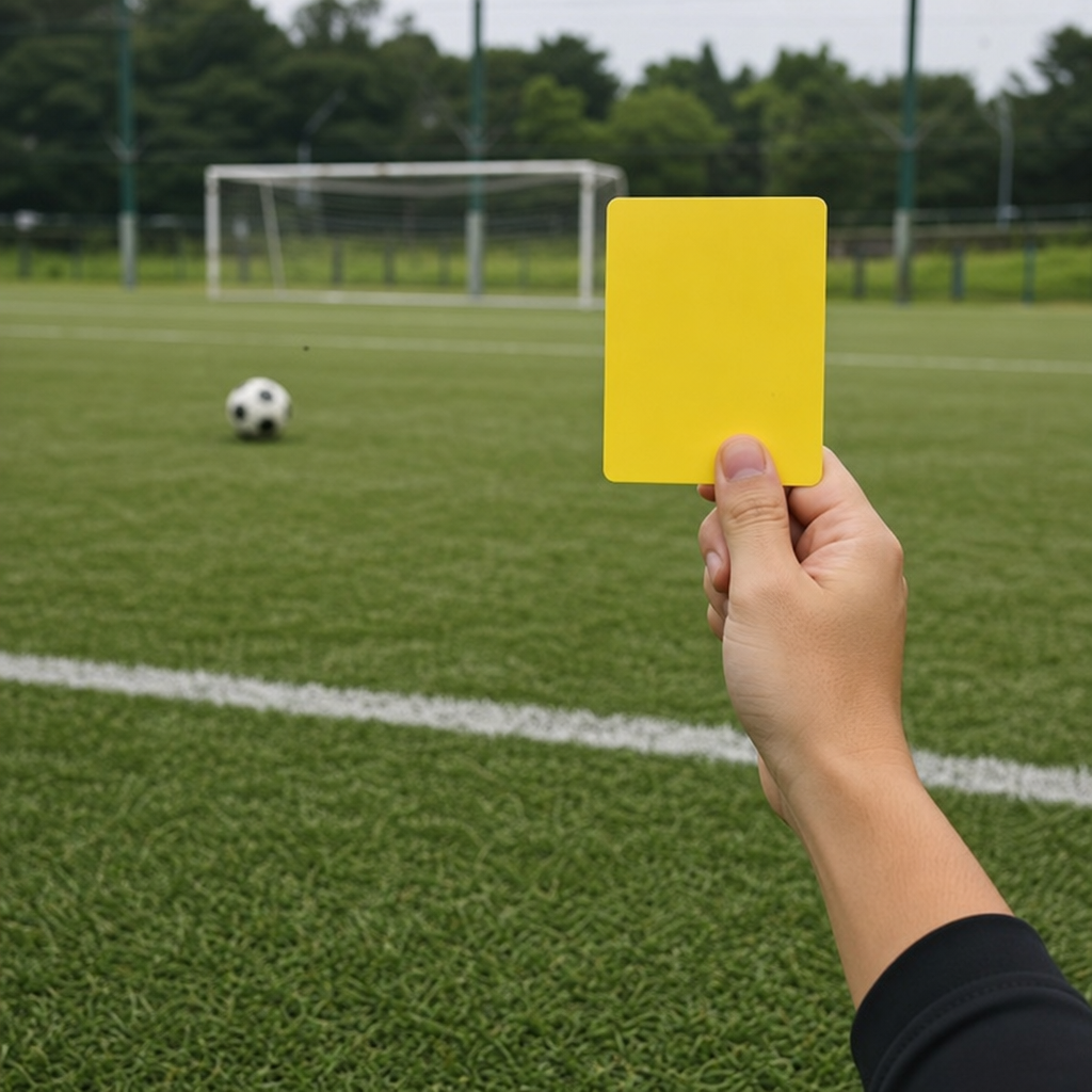 サッカーの異議はイエローカード基準？線引きを即判別する実例