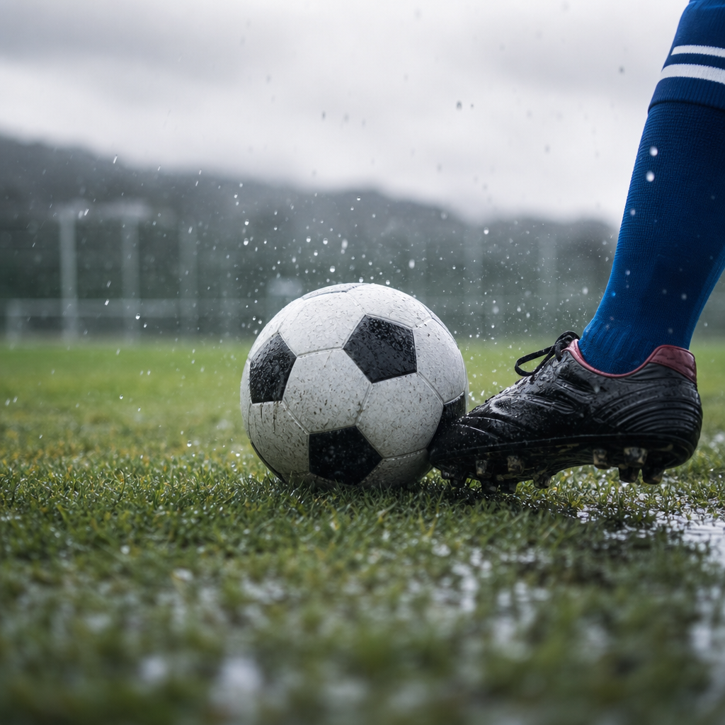 サッカー雨の日試合の戦い方で失点を防ぎ勝ち点を拾う