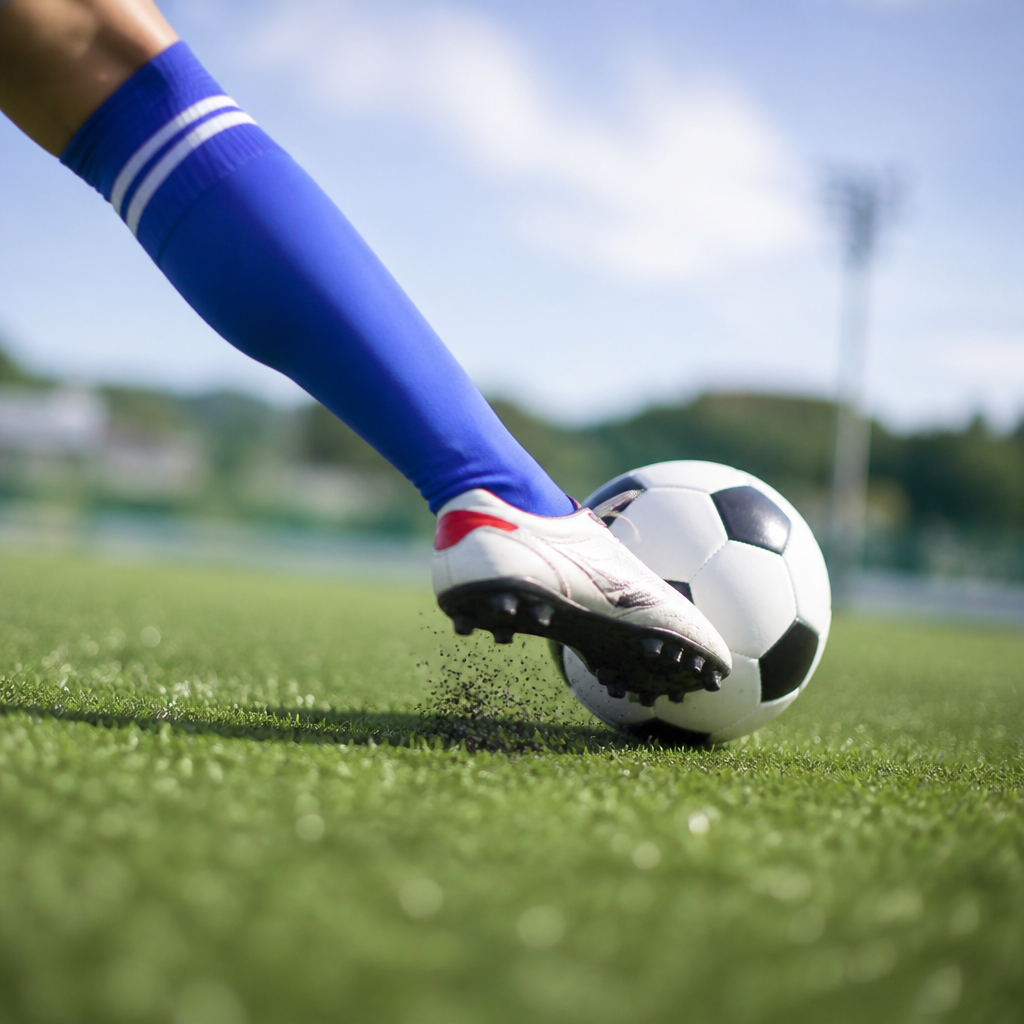 サッカーのインステップキック、ミートのコツと芯の作り方