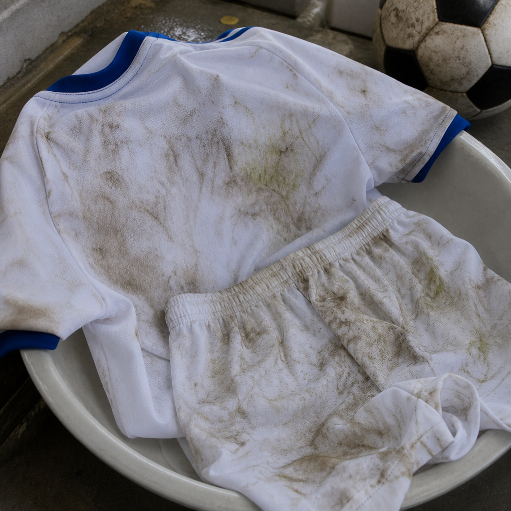 サッカーユニフォーム泥汚れの落とし方 土・芝別ベスト手順