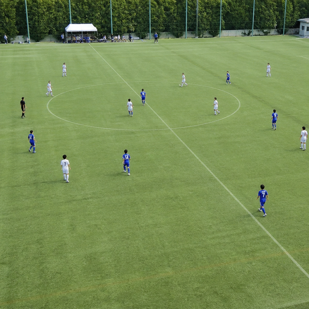 サッカーミドルプレスをチームで合わせる方法と合図